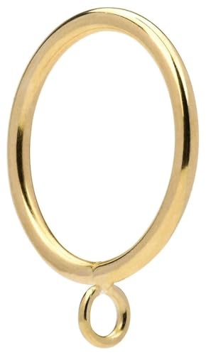 24Pcs 1.5-Inch Inner Diameter Metal Curtain Rings with Eyelets,Fits Up to 1 1/4-Inch Rod,4 mm Diameter Wire (Gold-24pcs)