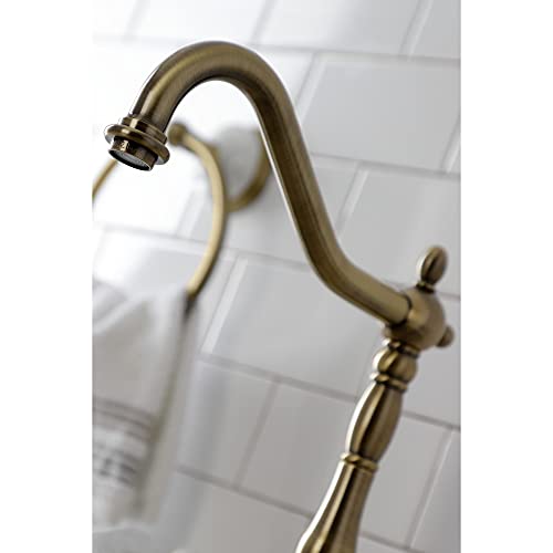 Kingston Brass KS7753ALBS English Country Kitchen Bridge Faucet with Brass Sprayer, Antique Brass by Kingston Brass - Image 2