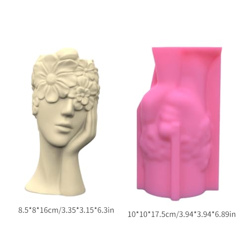 Moule vase résine pot fleur béton silicone accessoires faits main verre fleur - 6