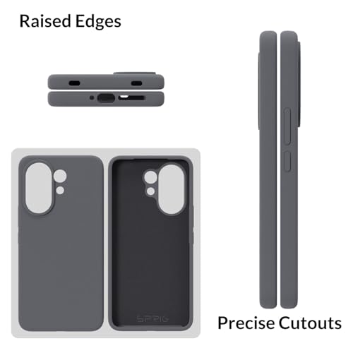 Image of SPRIG Compatible with Vivo V60 Premium SilkTone Back Cover Drop Tested Shock Proof Mobile Case for Men, Women, Boys and Girls with Camera Protection (Dark Grey)