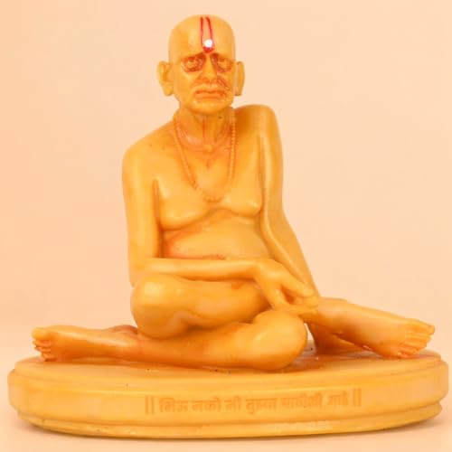Image of KariGhar Swami Samarth Idol Perfect for Car Dashboard and House Warming Yellow