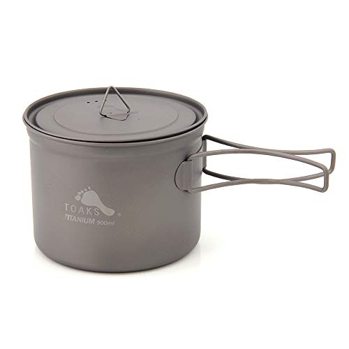 TOAKS Pure Titanium Cup Ultralight Outdoor Mug with Lid and Foldable Handle Camping Cookware (900ml ,small) - Image 3
