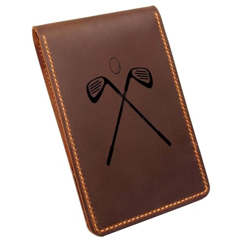 Leather Golf Scorecard & Yardage Book Holder Personalized Golf Gift Yardage Book Holder Gifts for Dad Gifts for Golfers (Pattern # 1)