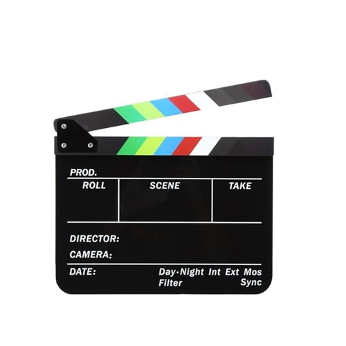 Claqueta de cine para directores de TV y video acrilica con marcas de corte