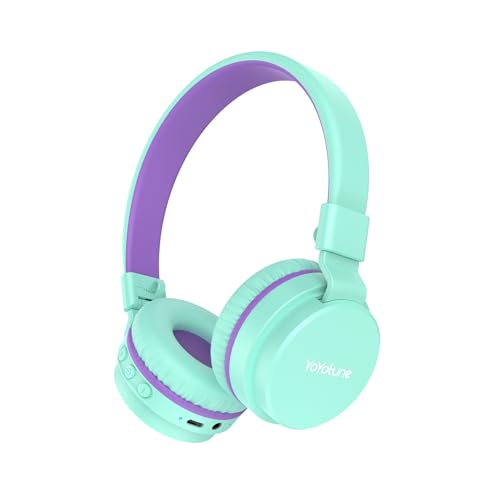 Image of Kids Bluetooth Headphones,Lightweight Kids Headphones Wireless,85 /94dB Safe Volume,40H Playtime,Fast Charging,Bluetooth 5.3,Over Ear,Toddler Headphone Built-in Mic for School /Tablet /Travel (Green)