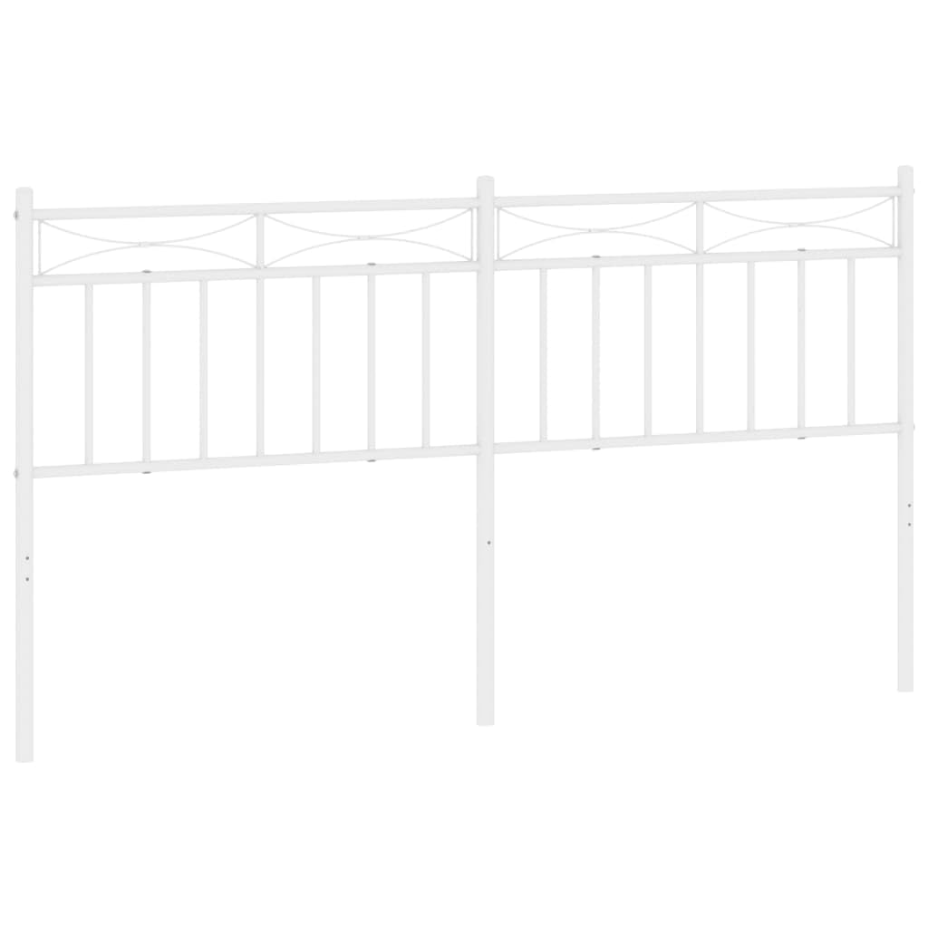 vidaXL Headboard, Bed Frame Headboard with Legs, Headboard for Bed Frame, Headboard for Home Bedroom, Metal White 160 cm