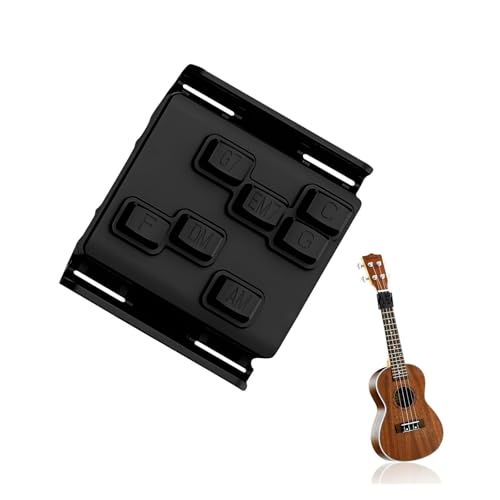 Prensador de acordes de ukelele - 7 acordes integrados (C/F/Am/Dm/Em7/G/G7) herramienta de clip aplicable...