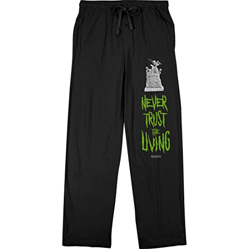 Beetlejuice Never Trust The Living Men's Black Drawstring Sleep Pajama Pants