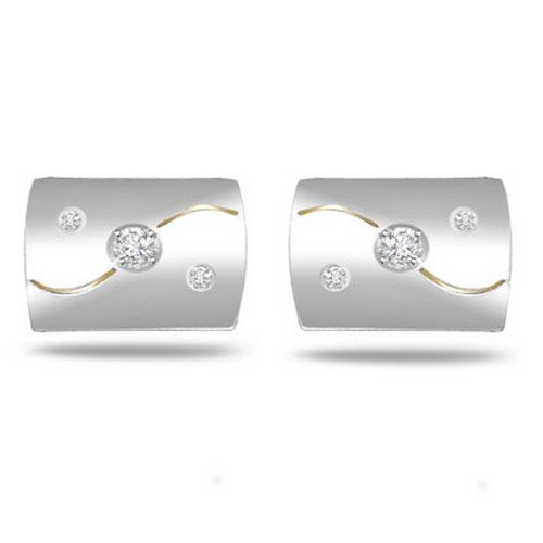 Buy SURAT DIAMOND JEWELLERY 14K White Gold Diamond Cufflink at Amazon.in