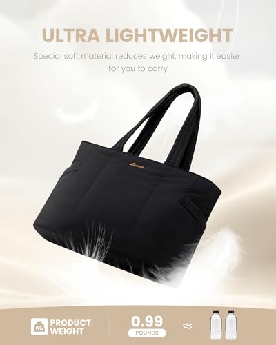 LOVEVOOK Laptop Bag for Women, Lightweight Puffy Work Tote Bag with Clutch Purse, 15.6 Inch Computer Briefcase Bag3