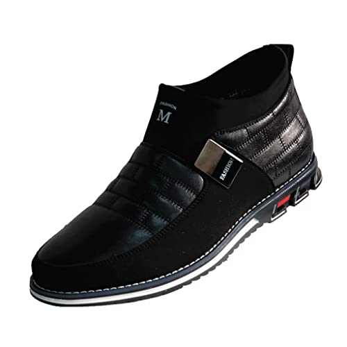 Mens Casual Business High-top Loafers Shoes Sneakers Comfort Walking for Male Work Office Dress Leather Slip-on Fashion Driving Loafer