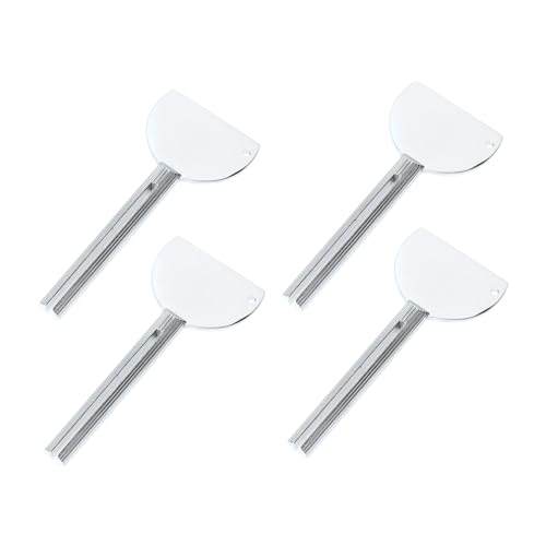 FRCOLOR 4pcs Extruder Squeezer Tool Keys Dispenser Rollers Key Tube Squeezers Tube Wringers Tube Rollers Metal Toothpaste Squeezers Bathroom Toothpaste Squeezers Stainless Steel Silver
