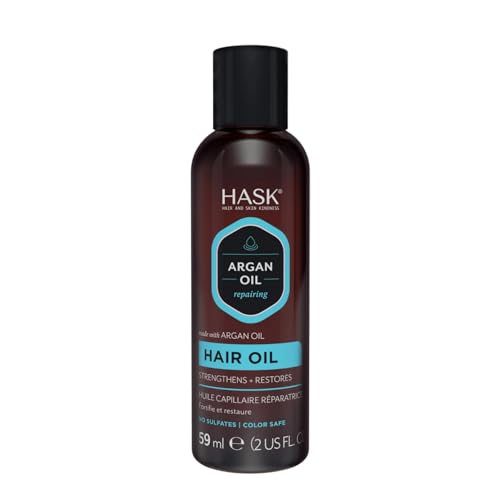 HASK ARGAN Repairing Hair Oil Shine Hair Oil for All Hair Types, Vegan, Color Safe, Gluten-free, Sulfate-free, Paraben-free - 2 Oz