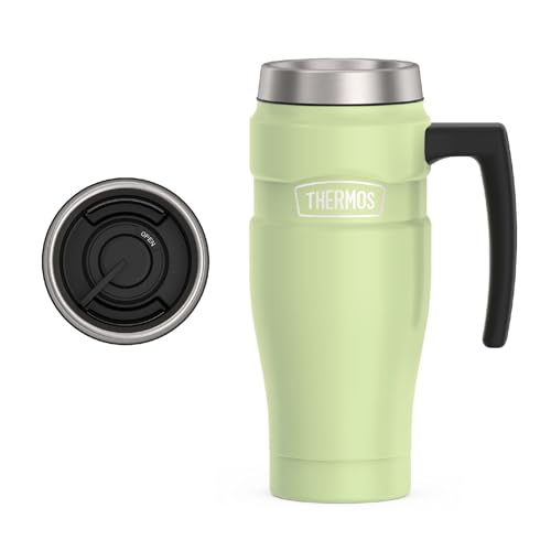 THERMOS Stainless King Travel Mug with Handle, 16oz, Matte Green