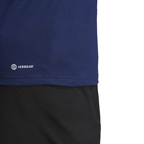 adidas Hombre Train Essentials Feelready Logo Training Tee, Dark Blue / White, L