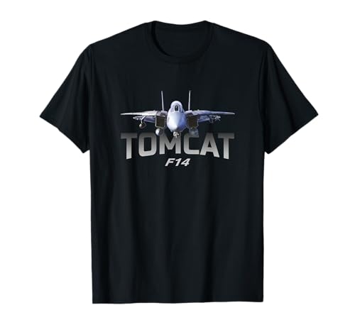 Image of Jet Fighters designs F-14 Tomcat Jet Fighter T-Shirt - Men's Classic Fit Black Short Sleeve Graphic T-Shirt - Size S