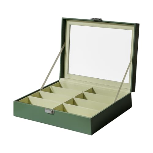 UnionPlus Sunglasses Organizer, 4/8 Slots Eyewear Storage Box with Clear Lid, Glasses Case Collector for Sunglasses Eyeglasses Accessories, Malachite Green by UnionPlus - Image 7