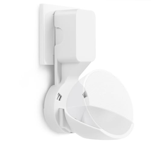 EWIGE Soporte de pared para pop, soporte de enchufe, una solución que ahorra espacio para altavoces Smart Home, accesorios soporte con disposición de cables (blanco)