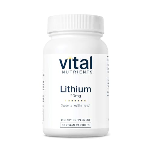 Vital Nutrients Lithium Orotate | Vegan Supplement to Support Memory and Behavior Health* | 20mg | Gluten, Dairy and Soy Free | 30 Capsules