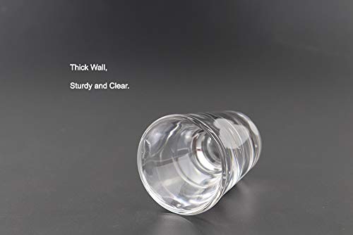 Rocky Shot Glass 2 Pieces - 1 Ounce (30 ml) Clear Glass with Heavy Base - Good for Whiskey Tequila and Espresso, BE024, by BothEarn