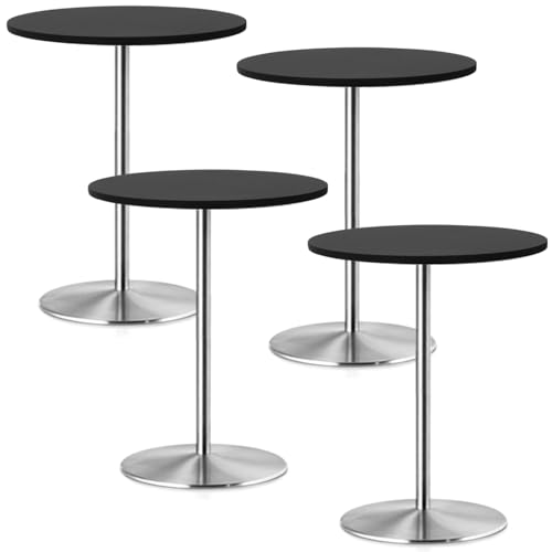 4 Pack Elastic Small Round Fitted Tablecloths for 30 Inches Cocktail Tables Topper Cap Picnic Table Cover Waterproof Stretch Washable Folding Spandex Table Cloth for Dining Bar Pub and Parties (Grey) by Sunnyline - Used condition - US$21.54