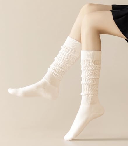 Image of Slouchy Socks for Women Stretchy Knee-High Scrunch Socks Soft Long Slouch Boot Socks
