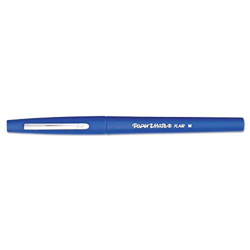 Paper Mate 8410152 Flair Medium Felt Tip Stick Pen, Blue Ink.7mm, Dozen by Paper Mate - Used condition - US$13.28