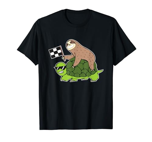Sloth Riding A Turtle T-Shirt Sloth Racing Team Tee Gift