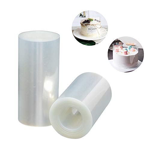 YOUYIKE 2 rolos de acetato transparente pastel, película transparente para pasteles, para decoração de pasteles, pastelaria, chocolate de mousse, mousse de morango (8 cm 10 cm)