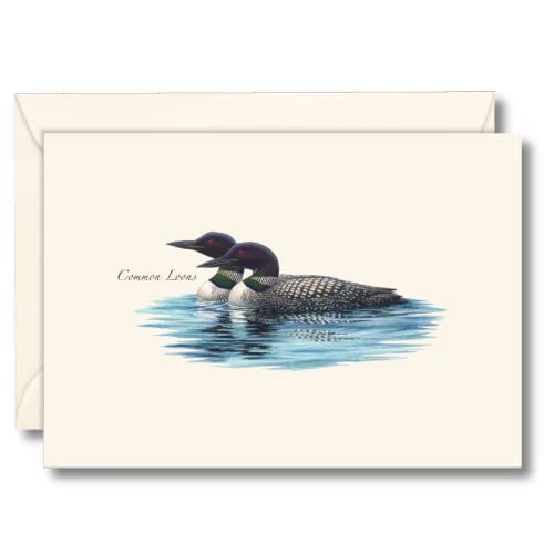 Image of Earth Sky + Water - Loon Pair Notecard Set - 8 Blank Cards with Envelopes
