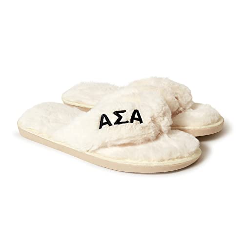 Sorority Shop Alpha Sigma Alpha Fuzzy Slippers Women