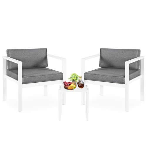 YIYAN 3-teiliges Outdoor-Terrassenmöbel-Set, modernes...