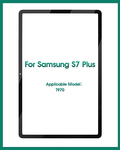 for Samsung Galaxy Tab S7+ Screen Replacement for Samsung Galaxy Tab S7 Plus Front Glass Panel Replacement T970 Outer Lens Glass SM-T970, SM-T976B Repair Parts (Not Digitizer)