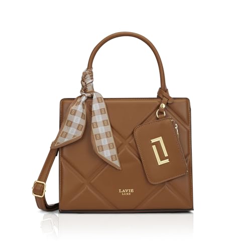 Image of Lavie Luxe Women's Quare26 Extra Large Laptop Satchel Bag | Upto 14 Inch | Satchel Handbag for Work | Ladies Purse | Stylish Shoulder Bag | Gift for Women
