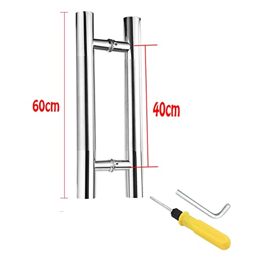 Poignée push-pull double face en acier inoxydable brossé pour pose intérieur - 3