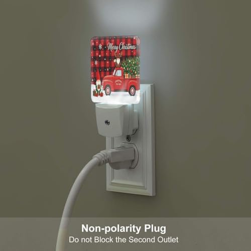Image of Christmas Tree Red Turck LED Plug-in Night Light 2-Pack for Bathroom
