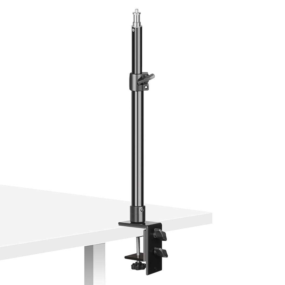 C TríPode Abrazadera Montaje en Escritorio Soporte de Luz con RóTula de Bola de 1/4 Pulg. Accesorio de Mesa Soporte de Mesa Ajustable para CáMara