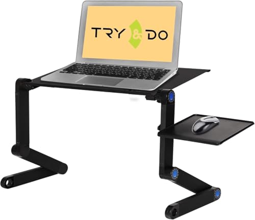 Base para Laptop Ajustable TRY & DO de Aluminio Negro