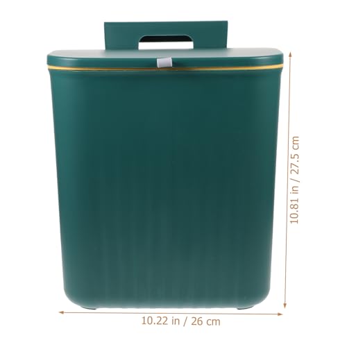 Caneca de basura colgante de cocina con tapa deslizante 9L verde miniatura 2