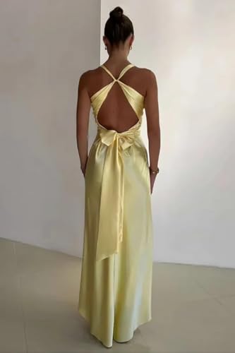 V Neck Satin Bridesmaid Dresses for Women Backless Mermaid Prom Dress with Slit Pleated Long Formal Evening Gowns3