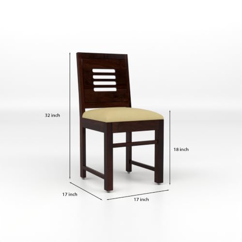Image of Sheesham Wooden 2 Dining Chair Set for Living Room | Solid Wood Study Chair for Living Room | Office Chair for Home & Office | Rosewood Chair Set