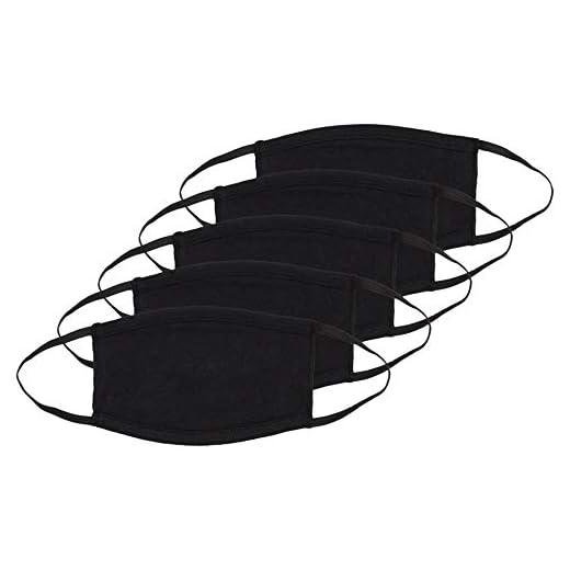 Oscar Apparels Masques Réutilisables Pour Enfants, 100% Coton BCI avec boucle en élastique, Noir (Pack de 5)