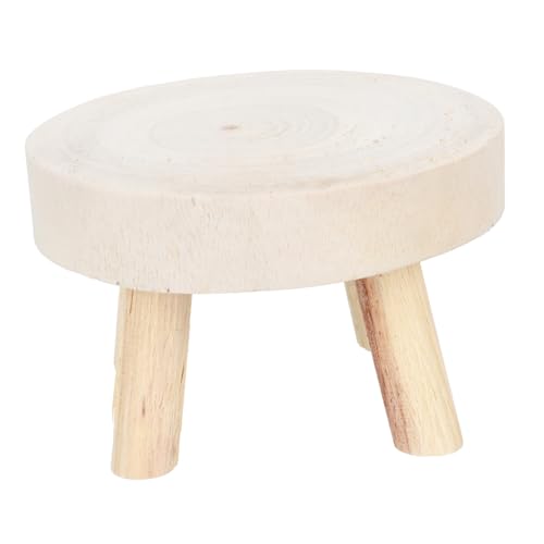 LOORGVEL 実木花盆スタンド 小型多肉植物用丸形木製ラック バルコニーやリビング向け飾り台 カラーで室内外両用の植物置き棚