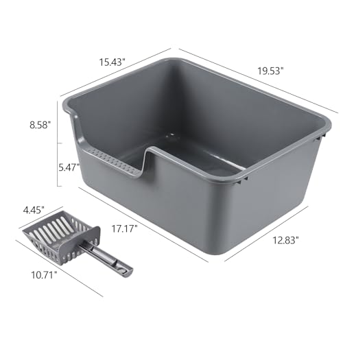 Caja de Arena para Gatos 4-Pack con Laterales Altos Gris miniatura 3