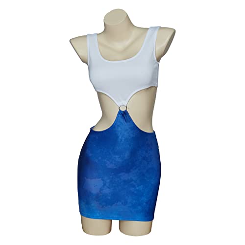 Willyacos Julia Roberts Pretty Cospaly Woman Hooker Dress Vivian Ward Costume Movie Character Costumes for Women Sexy Outfit (Blue and White L)