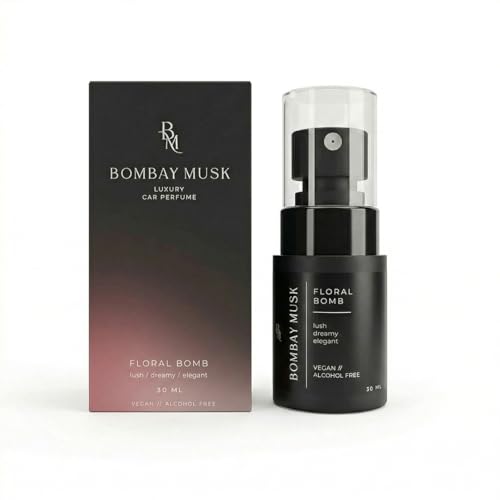 Image of Bombay Musk Floral Bomb Luxury Car Perfume | Long Lasting Car Fragrance & Car Freshener | Alcohol Free & Plant Based | 60+ Days | 200+ Sprays | Perfume for Car