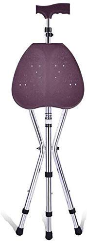 Bastone da passeggio con sedile Bastone da passeggio Sgabello Bastone per anziani Sedia multifunzionale Sgabello Bastone da passeggio regolabile in altezza antiscivolo, marrone, marrone bellissimo s