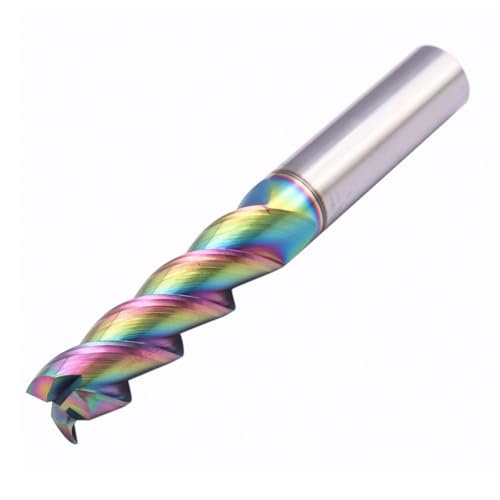 Image of 1 /2 inch 3 Flute 45 Solid Carbide Long End Mill for Aluminum, DLC Coated | 45 Helix, 1 /2 inch Cutting Dia, 1 /2 inch Shank Dia, 2 inch LOC, 4 inch OAL, for Milling Aluminum and Copper, Square End