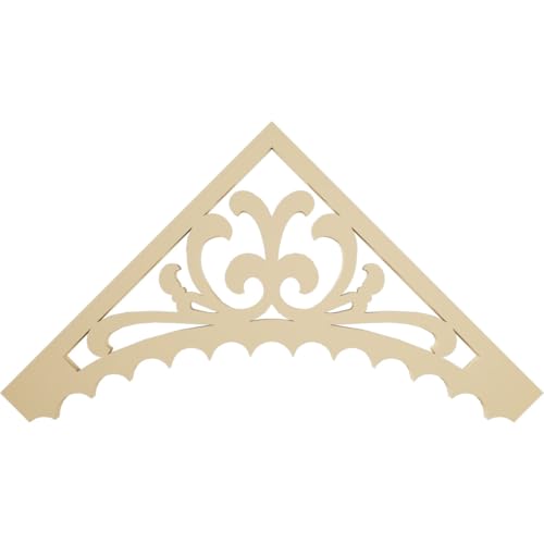 36"W x 18"H x 1 1/2"P (12/12) Pitch Genova Signature Urethane Gable Pediment, Primed Tan
