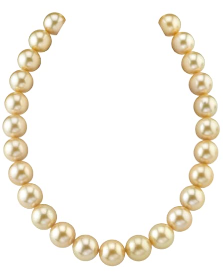 QUEEN-GEMS10 mm Stunning Golden Pearl Necklace With Lab Certificate South Sea Freswater 54 Beads Round Shape Shining Golden Pearl Necklace Choker For Wedding Gift Birthday Gift गोल्डन पर्ल नेकलेस Golden Pearl Set Freshwater Pearl Necklace South Sea Golden Pearl AAA Pearl Bead Purposal Gift Purpose